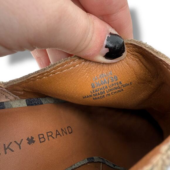 Luxky Brand Green Camo Wedge Bootie Size 8.5 Camoflauge Leather Block Ankle boot - Picture 8 of 8